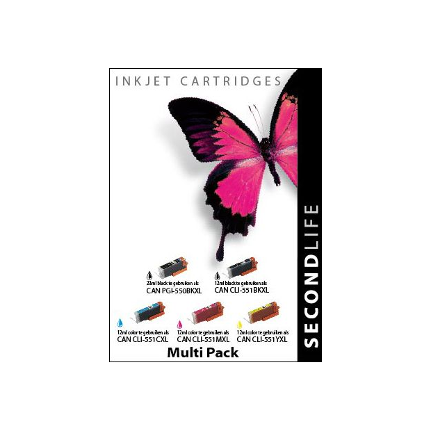 SecondLife - Multipack Canon 550 Black & 551 Serie SecondLife - Multipack Canon 550 Black & 551 Serie